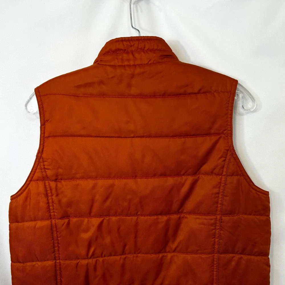 GAP Medium Puffer Vest VTG Y2K Burnt Orange Quilted Full Zip Fall Boho 1700‎